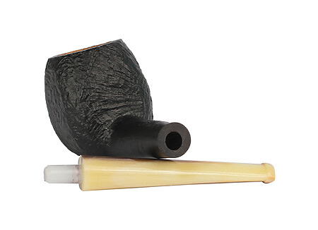 Pipe ROPP Vintage Briar 1027 Panel – Sablée noire Corne claire