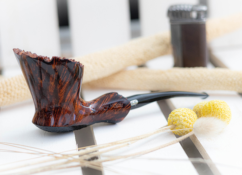 CCATELIER2022-CONTBRILL Chacom Atelier 2022 Shiny Brown Contrasted- Tobacco Pipe  