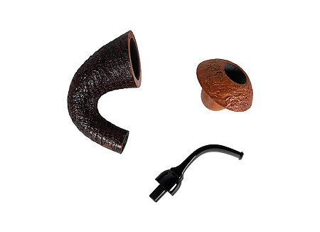 Pipe Briarworks calabash, pipe courbe avec foyer amovible, tuyau sifflet