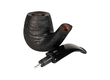 Pipe Chacom Select sablée noire POTY 2019, chapuis comoy, chacom, nomdunepipe, nom d'une pipe, pipe xl courbe