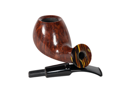 Pipe Poul winslow D, pipe demi courbe brune mate
