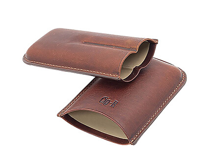 2-cigar case Cig-R - Retro Brown Leather