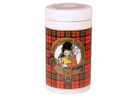 Ceramic tobacco jar with Scottish decorations