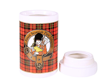 Ceramic tobacco jar with Scottish decorations
