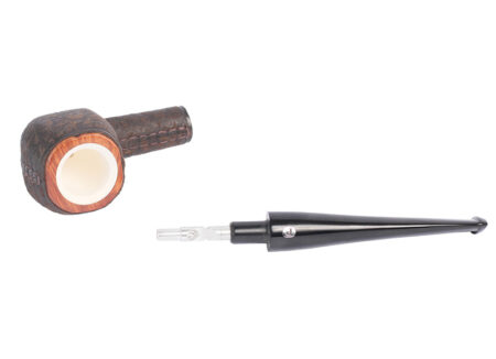 Jeantet Leather Covered pipe - Meerschaum Lined Panel 4 sides
