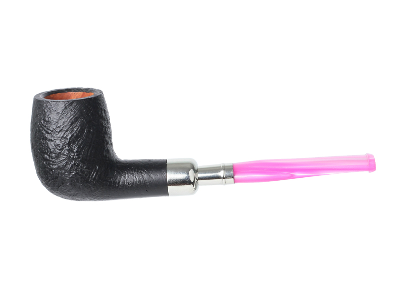 Spigo-rose-185-1-recto Chacom Spigot Black sandblasted n°185 - Pink mouthpiece  